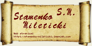 Stamenko Mileticki vizit kartica